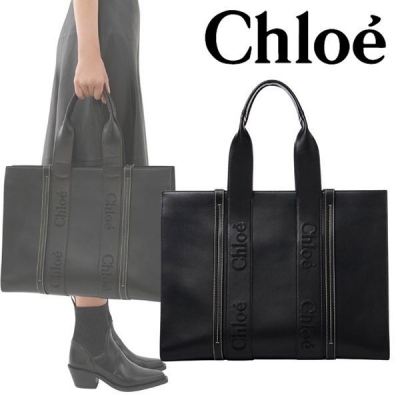 本物保証 クロエ Chloe WOODY ソフトレザー スモール トート 関税負担 