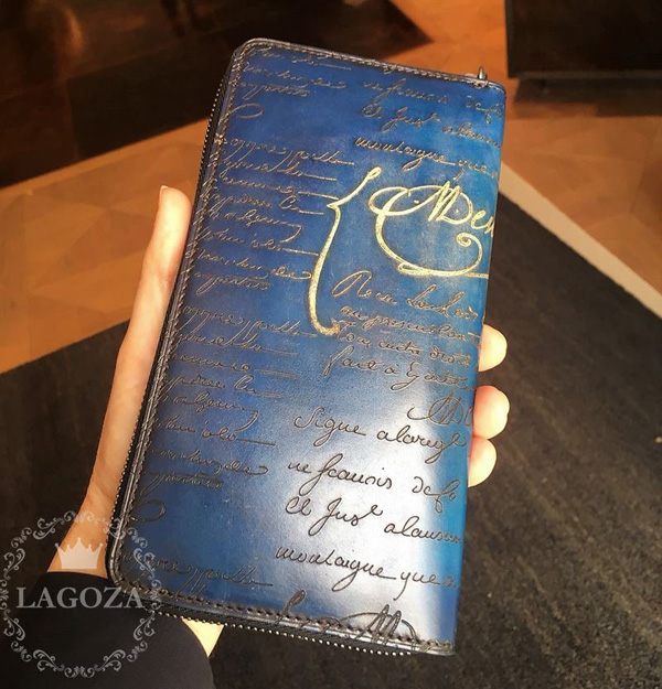 ブルー ベルルッティ財布 Berluti ベルルッティ マコレ スクリット